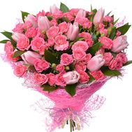 Оригинальный букет с тюльпанами