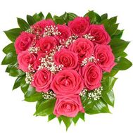 Heart of 15 red roses