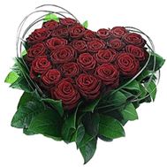 Heart of 25 red roses