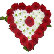 Heart of roses and chrysanthemums