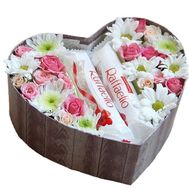 Sweets in a box of flowers