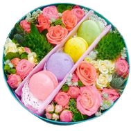 Bright colors of flowers in a box