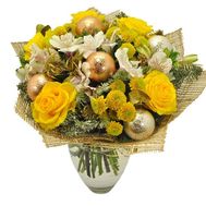 Bright New Years bouquet of flowers