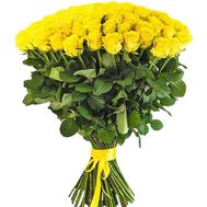 101 желтая роза 60 см
