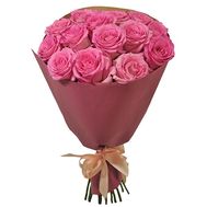 15 розовых роз 70 см