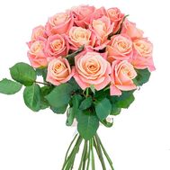 17 персиковых роз