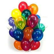 25 multi-colored balloons