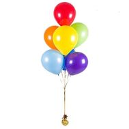 7 multi-colored balloons