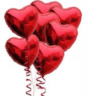 7 balloons in the shape of heart