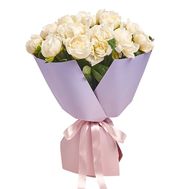 Букет 17 белых пионов