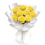 Bouquet of 9 yellow roses