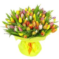 Bouquet of 101 different colored tulips