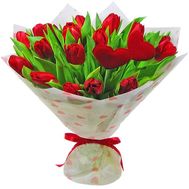 Букет из 21 красного тюльпана