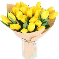 Букет из 21 желтого тюльпана