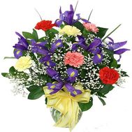 Bouquet of irises and carnations