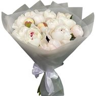 Bouquet of 15 white peonies