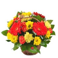 Корзина цветов микс