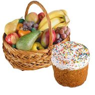 Fruit Basket with Easter cake