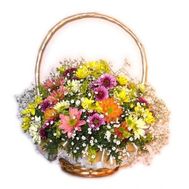 Корзина из хризантем