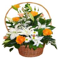 Корзина из роз и лилий