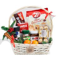 Basket with coffee for New Year