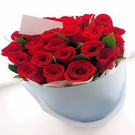 Red roses in a box