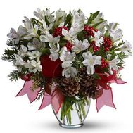 New Year bouquet of flowers from alstroemeria