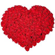 Сердце из 101 розы