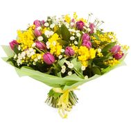 Spring bouquet with mimosa