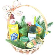 Корзина новогодняя с вином