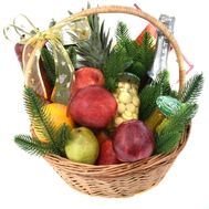 Корзина с шампанским на Рождество