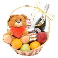 Корзина сладостей и фруктов с Martini Asti