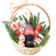 Корзина сладостей киндер на Новый год