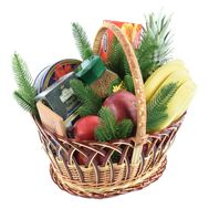 Корзинка с фруктами к Рождеству