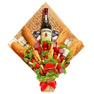 Bouquet for a man with whiskey