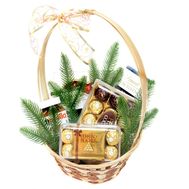 Новогодняя шоколадная подарочная корзина