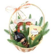 New Year's basket of sweets with Baileys