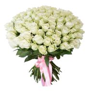 101 белая роза 40 см