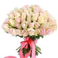 101 нежно розовая роза 40 см