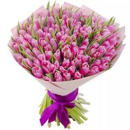 Bouquet of 101 pink tulips