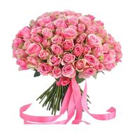 101 розовая роза 40 см