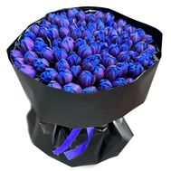 Bouquet 101 blue space tulips