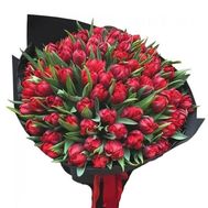 Bouquet of 101 red tulips