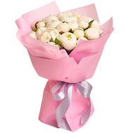 19 белых пионов