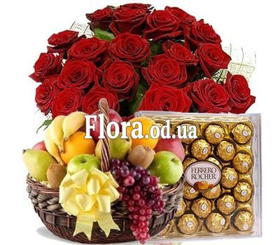 25 роз, фрукты, Ferrero