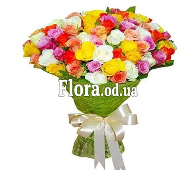 51 різнокольорова троянда 60 см