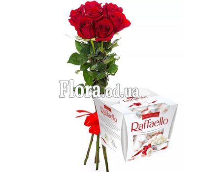 7 импортных роз + конфеты