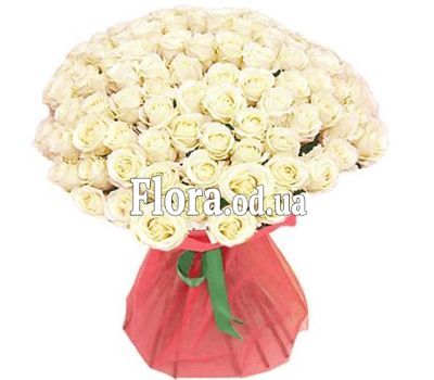 75 белых роз 70 см