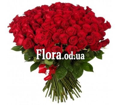 75 червоних троянд 60 см