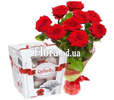 9 роз и Raffaello